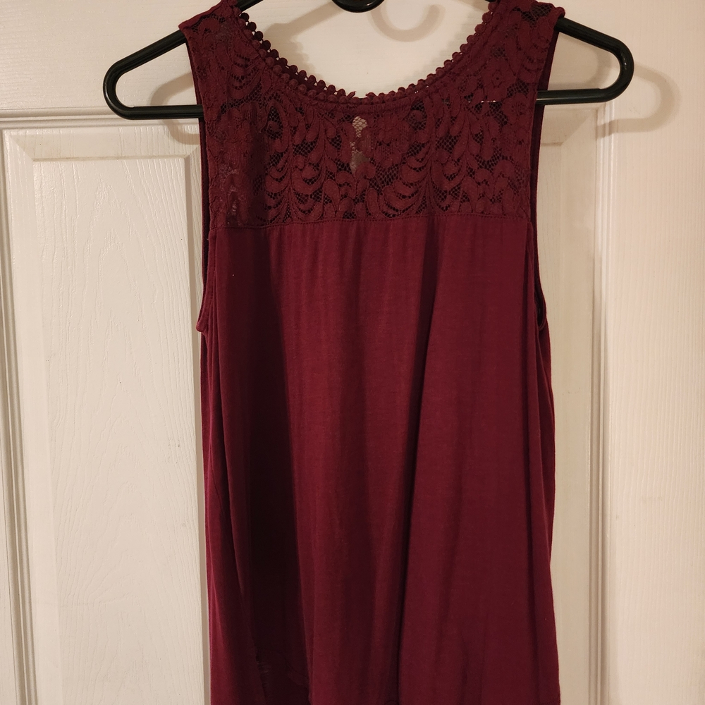 Ambiance Burgundy Lace Tank Top